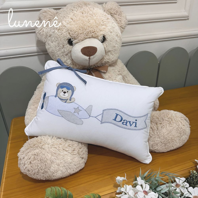Almofada Personalizada Urso Aviador 200 Fios 4578