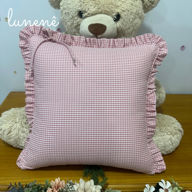 Almofada Xadrez Rosa 4695