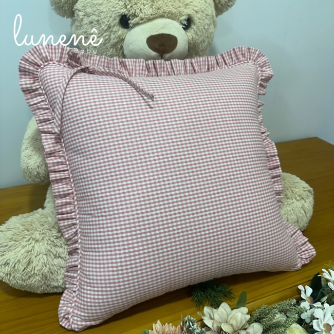Almofada Xadrez Rosa 4695