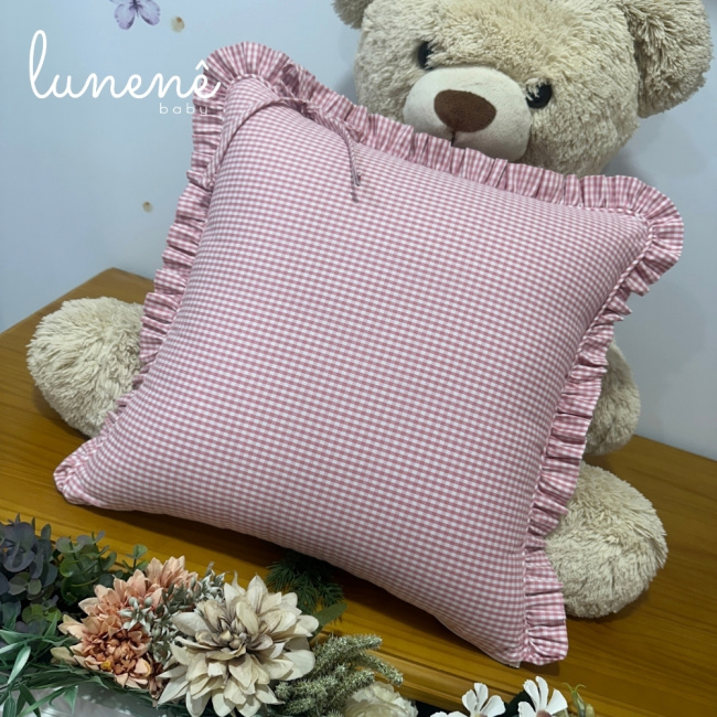 Almofada Xadrez Rosa 4695