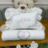 Almofadas Personalizadas 02 peças Coração Florido Bege e Rose 200 Fios