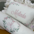 Almofadas Personalizadas 02 peças Coração Florido Bege e Rose 200 Fios