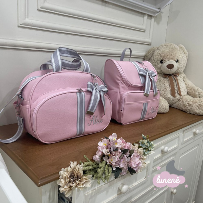 Bolsa e Mochila Lunenê Baby Rosa