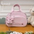 Bolsa Maternidade Personalizada Tecido Xadrez Rosa 4612