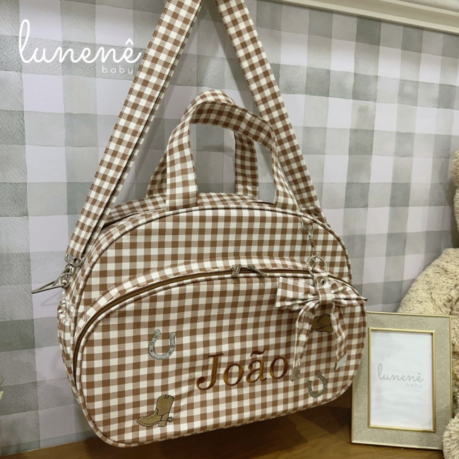 Bolsa Maternidade Tecido Xadrez Country Baby 4691