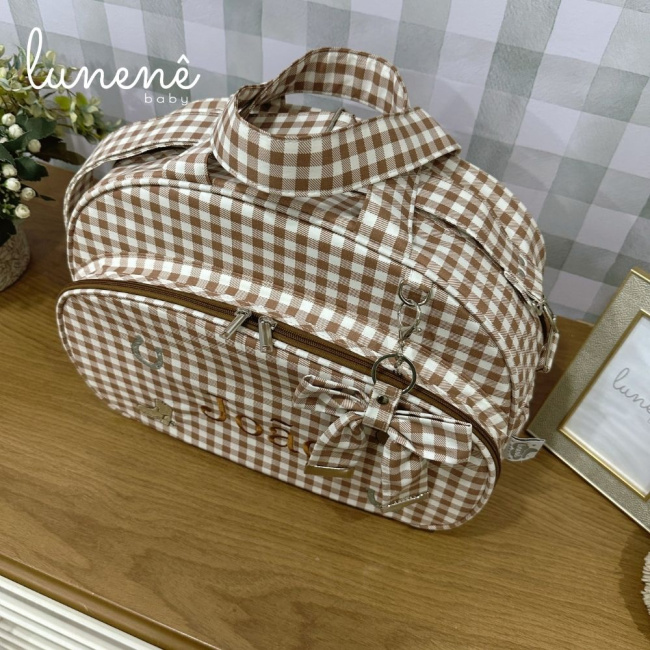 Bolsa Maternidade Tecido Xadrez Country Baby 4691