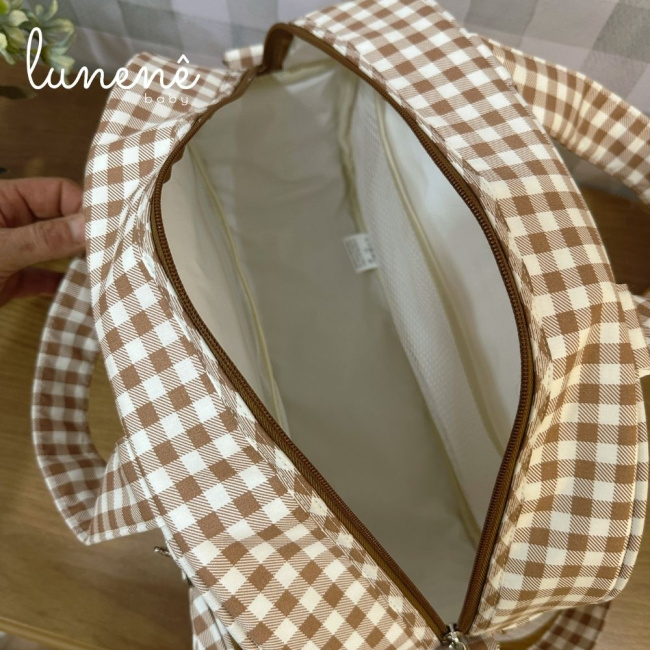 Bolsa Maternidade Tecido Xadrez Country Baby 4691
