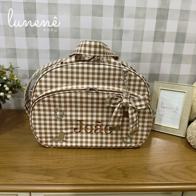 Bolsa Maternidade Tecido Xadrez Country Baby 4691