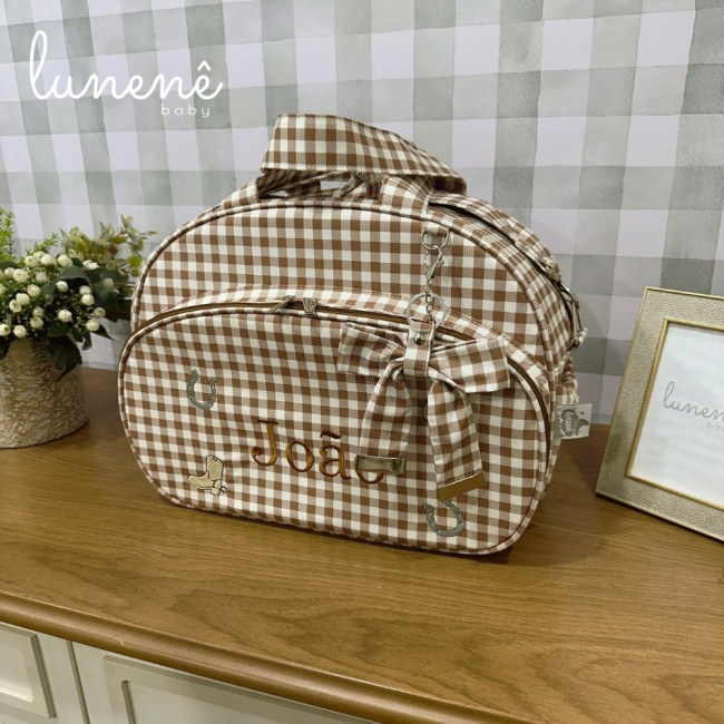 Bolsa Maternidade Tecido Xadrez Country Baby 4691