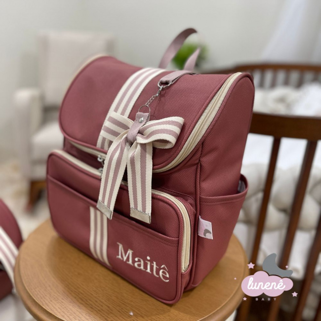 Bolsa Mochila Lunenê Baby Ursinho Vinho Leader