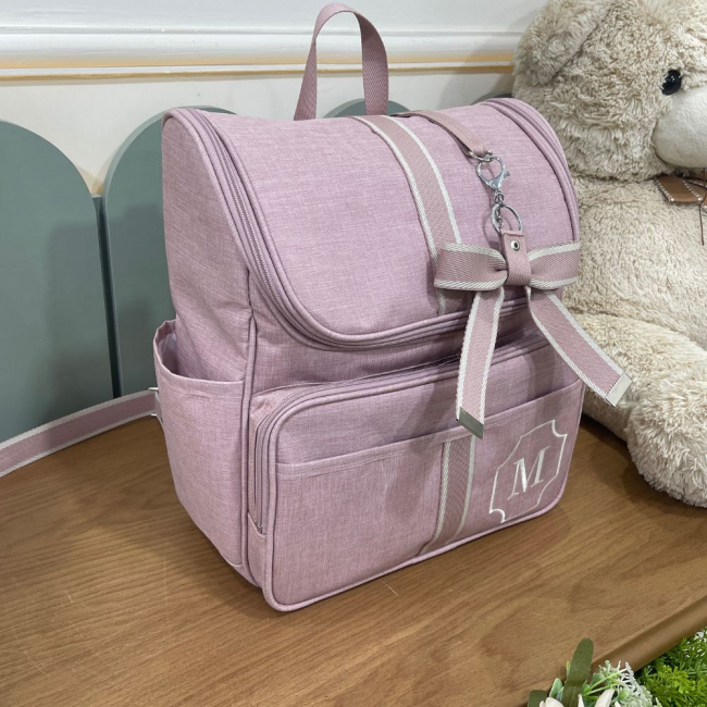 Bolsa Mochila Personalizada Linho Rose 4457