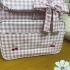 Bolsa Mochila Personalizada Tecido Xadrez Rosa 4612
