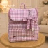 Bolsa Mochila Personalizada Tecido Xadrez Rosa 4612