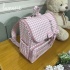 Bolsa Mochila Personalizada Tecido Xadrez Rosa 4612
