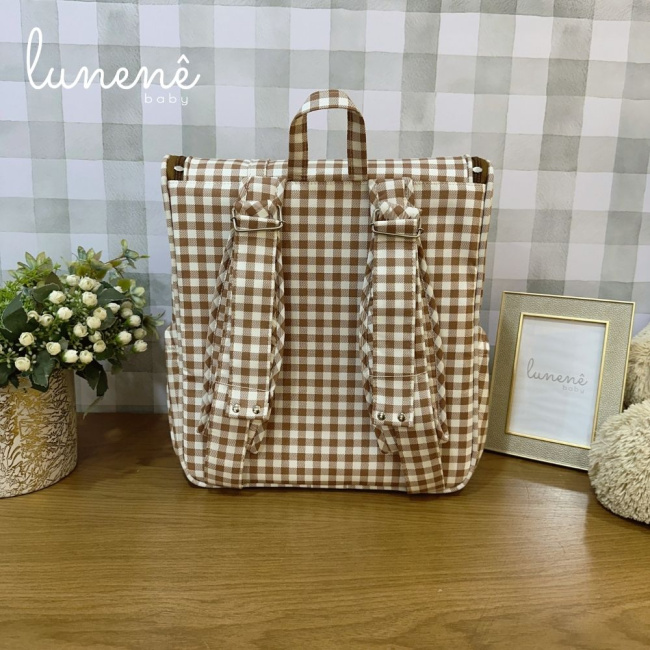 Bolsa Mochila Tecido Xadrez Country Baby 4691