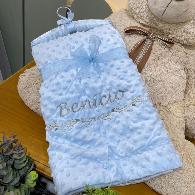 Cobertor Bebê Personalizado Sweet Baby Azul 1.50 X 1.00