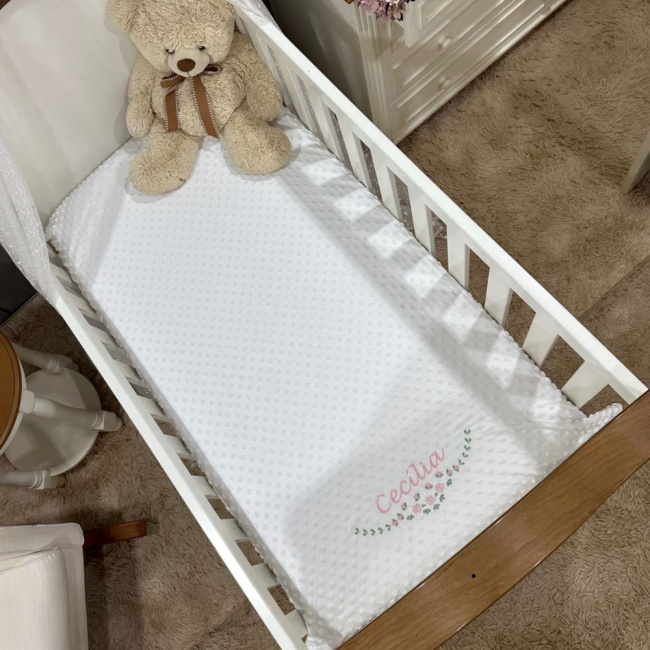 Cobertor Bebê Personalizado Sweet Baby Branco 1.50 X 1.00