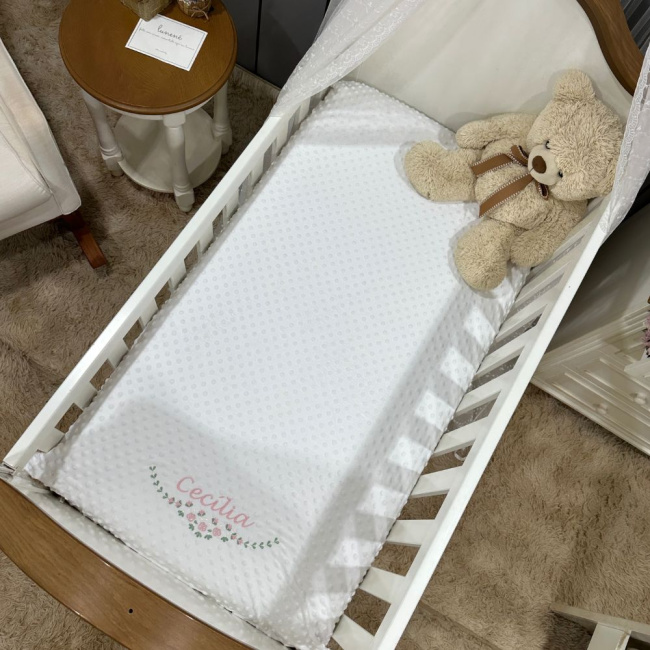 Cobertor Bebê Personalizado Sweet Baby Branco 1.50 X 1.00