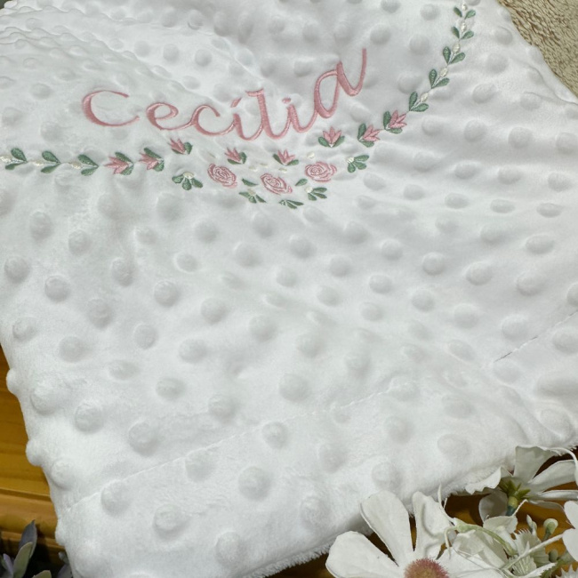 Cobertor Bebê Personalizado Sweet Baby Branco 1.50 X 1.00