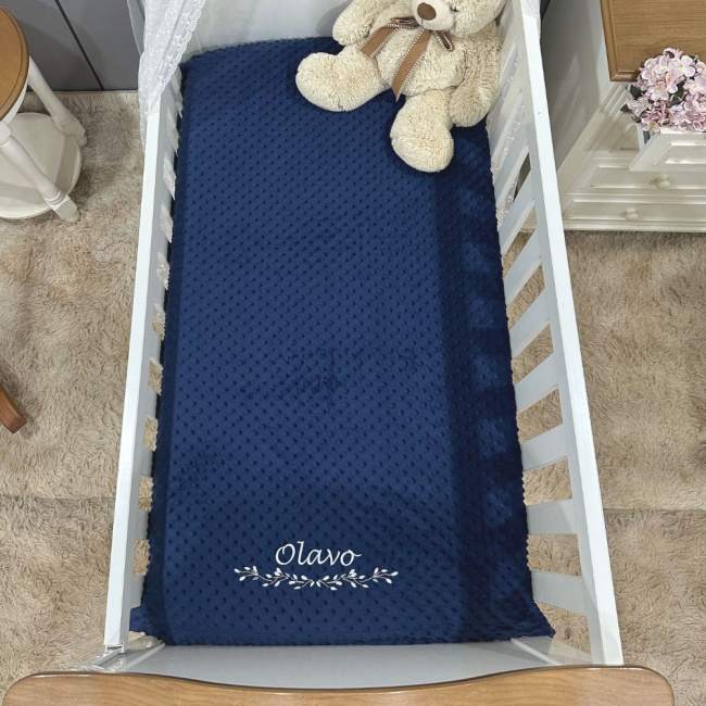 Cobertor Bebê Personalizado Sweet Baby Marinho 1.50 X 1.00