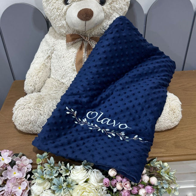 Cobertor Bebê Personalizado Sweet Baby Marinho 1.50 X 1.00