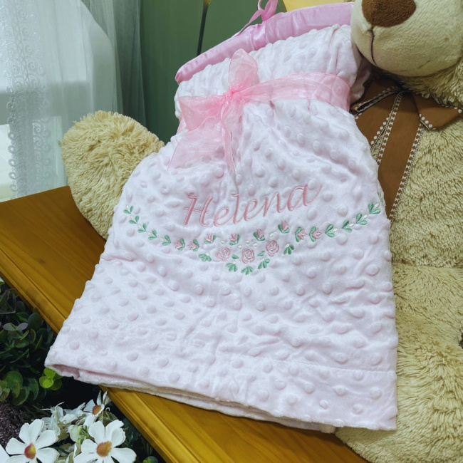 Cobertor Bebê Personalizado Sweet Baby Rosa 1.50 X 1.00