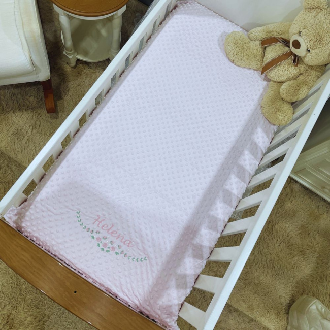 Cobertor Bebê Personalizado Sweet Baby Rosa 1.50 X 1.00