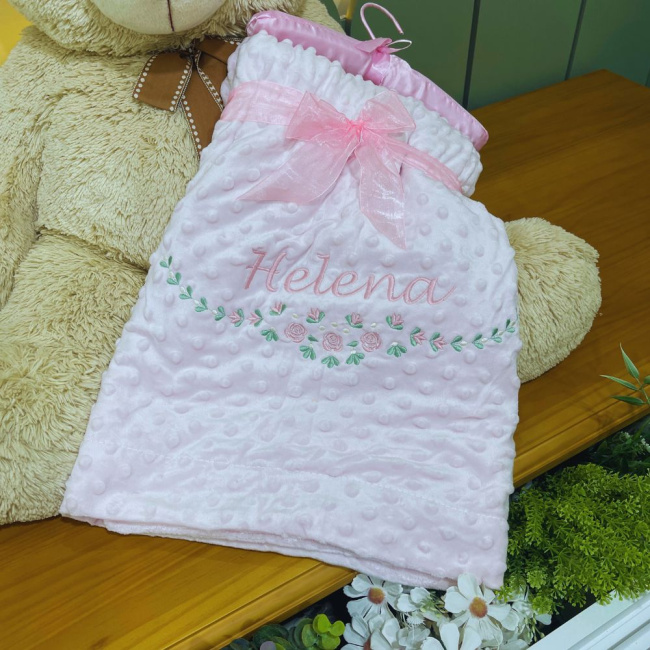 Cobertor Bebê Personalizado Sweet Baby Rosa 1.50 X 1.00