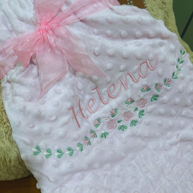 Cobertor Bebê Personalizado Sweet Baby Rosa 1.50 X 1.00