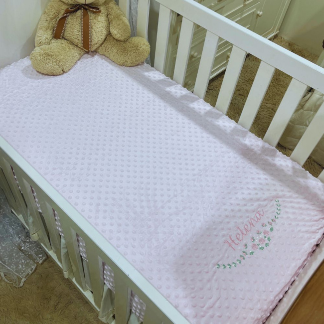 Cobertor Bebê Personalizado Sweet Baby Rosa 1.50 X 1.00