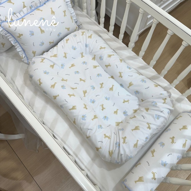 Cochilinho Baby 70 x 45 Azul Bichinhos 160 Fios 4615