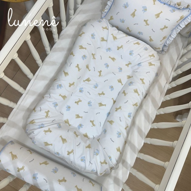 Cochilinho Baby 70 x 45 Azul Bichinhos 160 Fios 4615