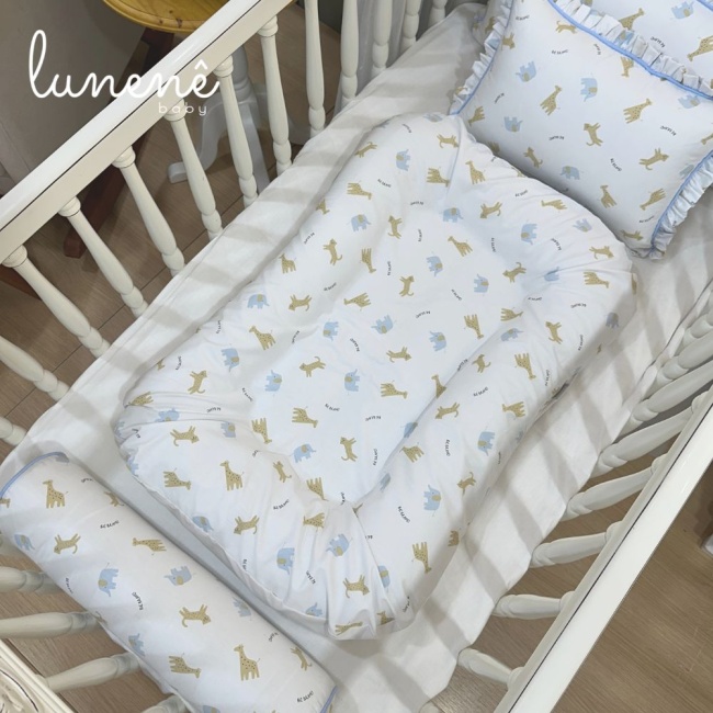 Cochilinho Baby 70 x 45 Azul Bichinhos 160 Fios 4615