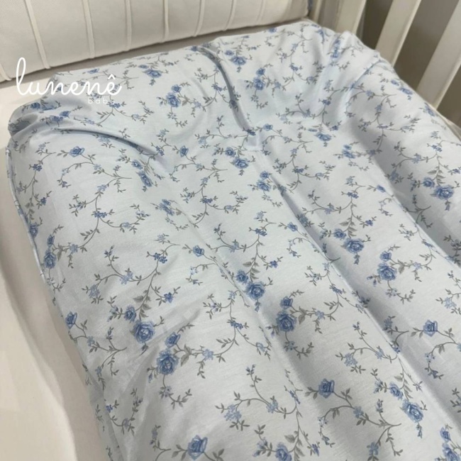Cochilinho Baby 70 x 45 Floral Azul 200 Fios 4600
