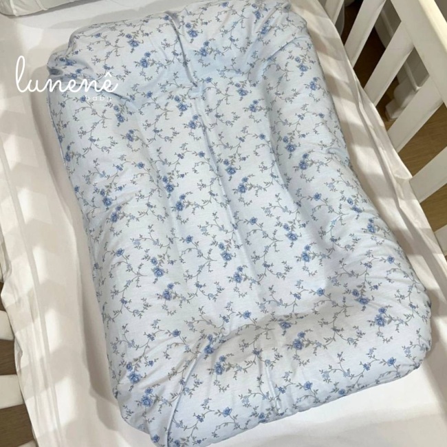 Cochilinho Baby 70 x 45 Floral Azul 200 Fios 4600