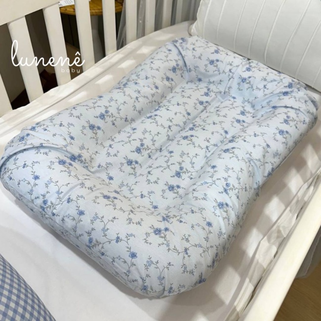 Cochilinho Baby 70 x 45 Floral Azul 200 Fios 4600