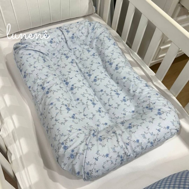 Cochilinho Baby 70 x 45 Floral Azul 200 Fios 4600