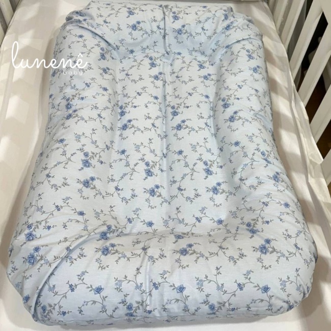 Cochilinho Baby 70 x 45 Floral Azul 200 Fios 4600