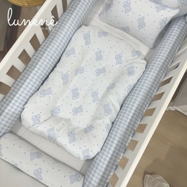 Cochilinho Baby 70 x 45 Ursinho Azul 160 Fios 4616
