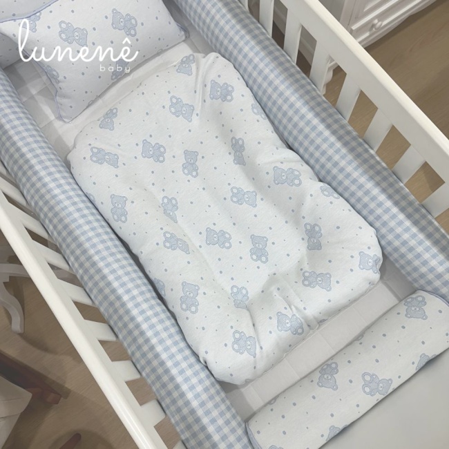 Cochilinho Baby 70 x 45 Ursinho Azul 160 Fios 4616