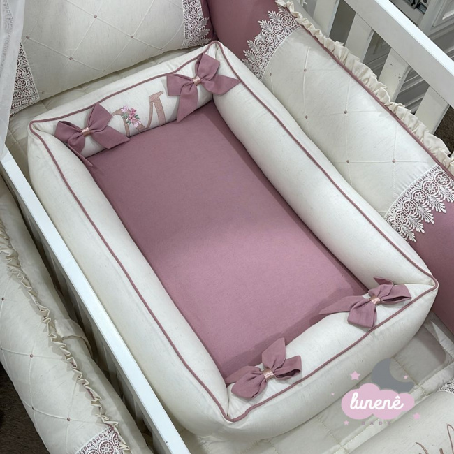 Colchonete Ninho Glamour Baby Rose Plush 200 Fios