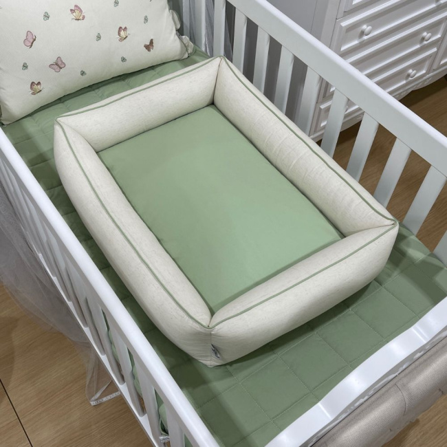 Colchonete Ninho Linho Baby Verde 200 Fios