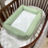 Colchonete Ninho Linho Baby Verde e Branco 200 Fios