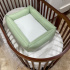 Colchonete Ninho Linho Baby Verde e Branco 200 Fios