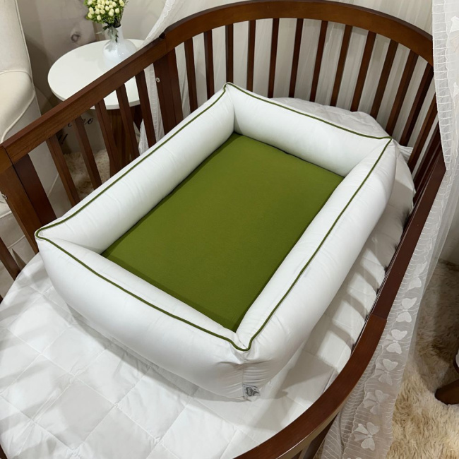 Colchonete Ninho Personale Baby Verde Musgo e Fendi 200 Fios