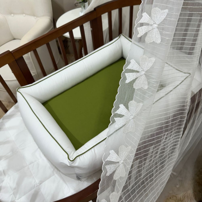 Colchonete Ninho Personale Baby Verde Musgo e Fendi 200 Fios