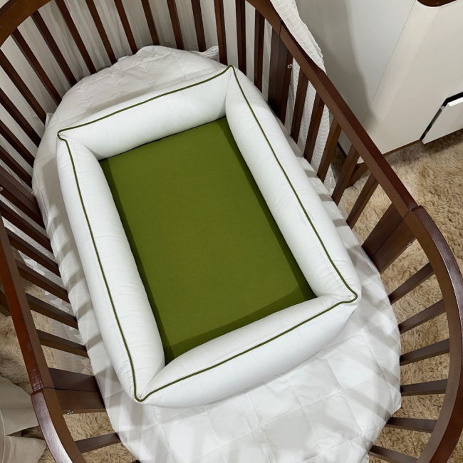 Colchonete Ninho Personale Baby Verde Musgo e Fendi 200 Fios