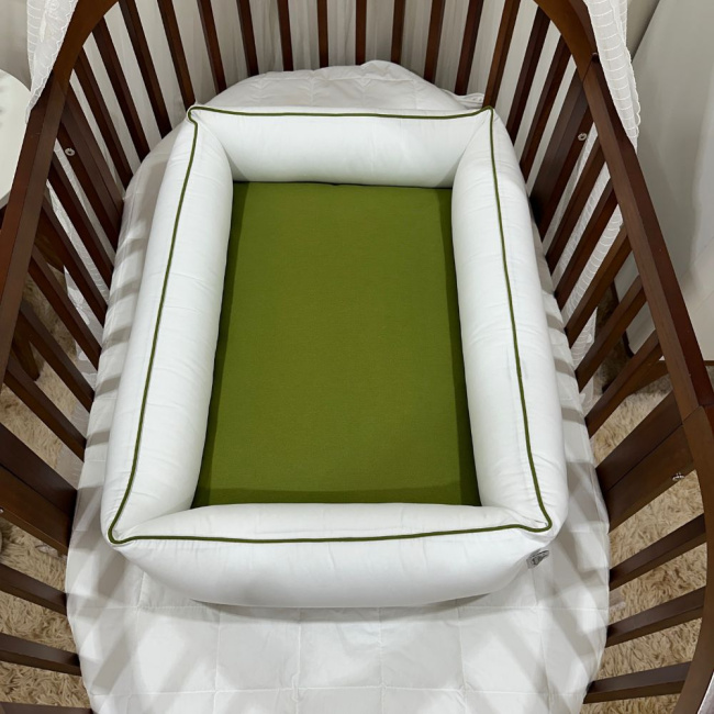 Colchonete Ninho Personale Baby Verde Musgo e Fendi 200 Fios