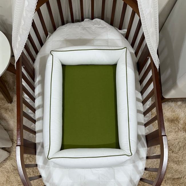 Colchonete Ninho Personale Baby Verde Musgo e Fendi 200 Fios