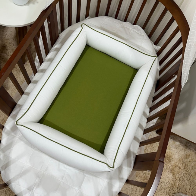 Colchonete Ninho Personale Baby Verde Musgo e Fendi 200 Fios